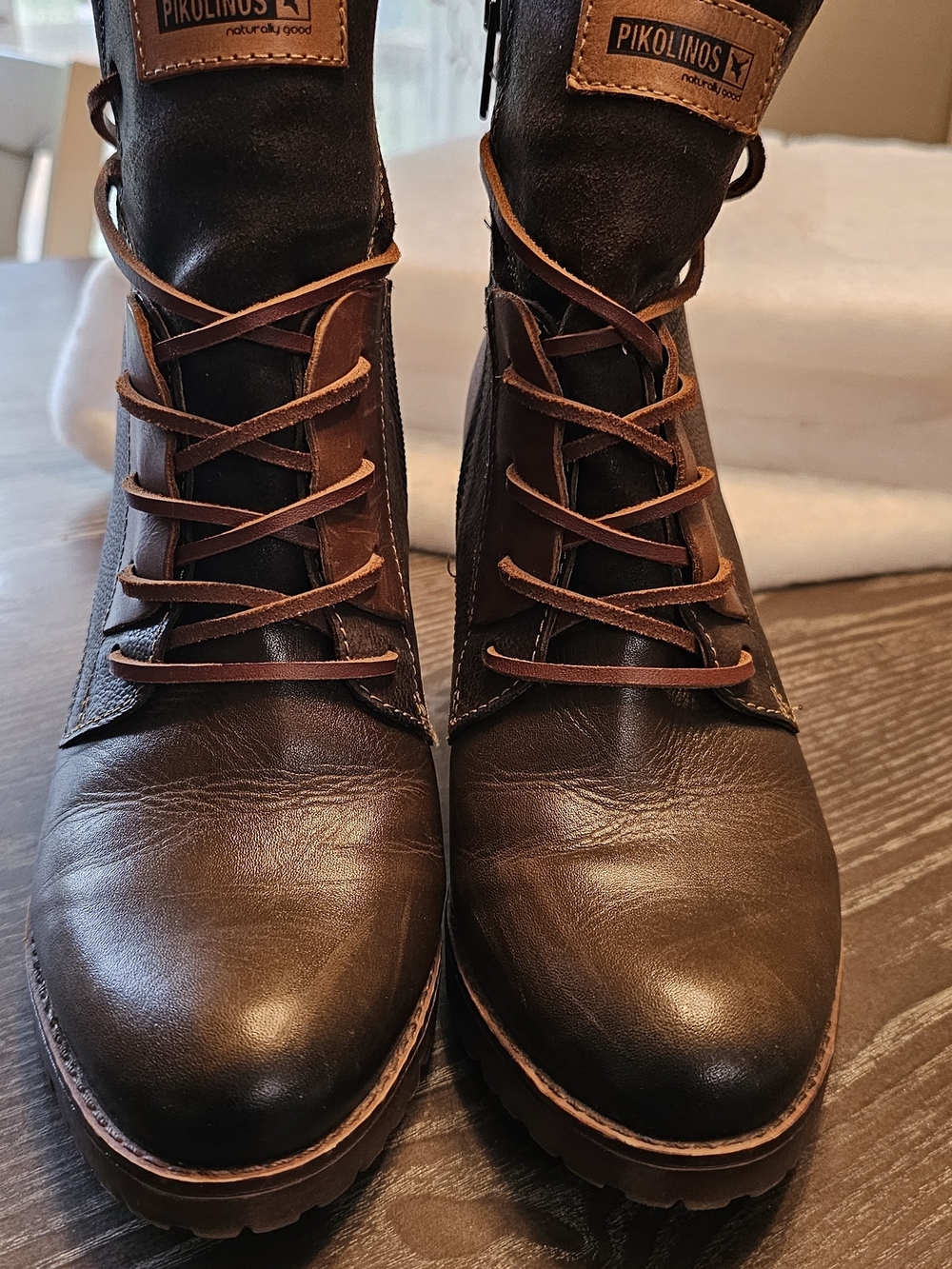 PIKOLINOS Brown Leather Women's Lace-Up Ankle Boots